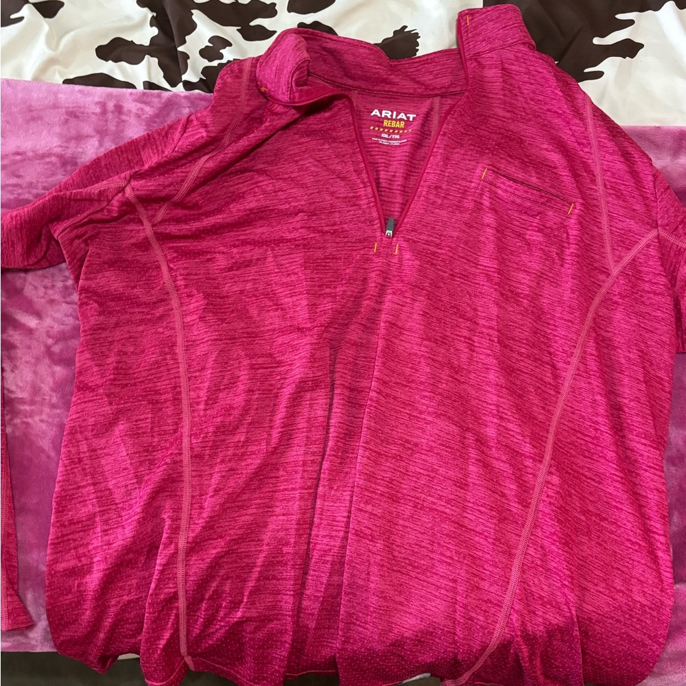 Ariat Fuchsia Rebar Quarter-Zip Top